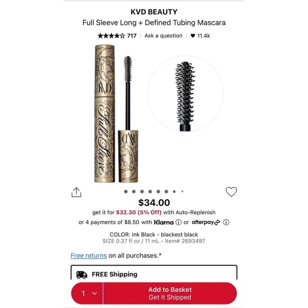 Kat Von D - Full Sleeve Long Defined Tubing Mascara - Ink Black - Picture 3 of 3